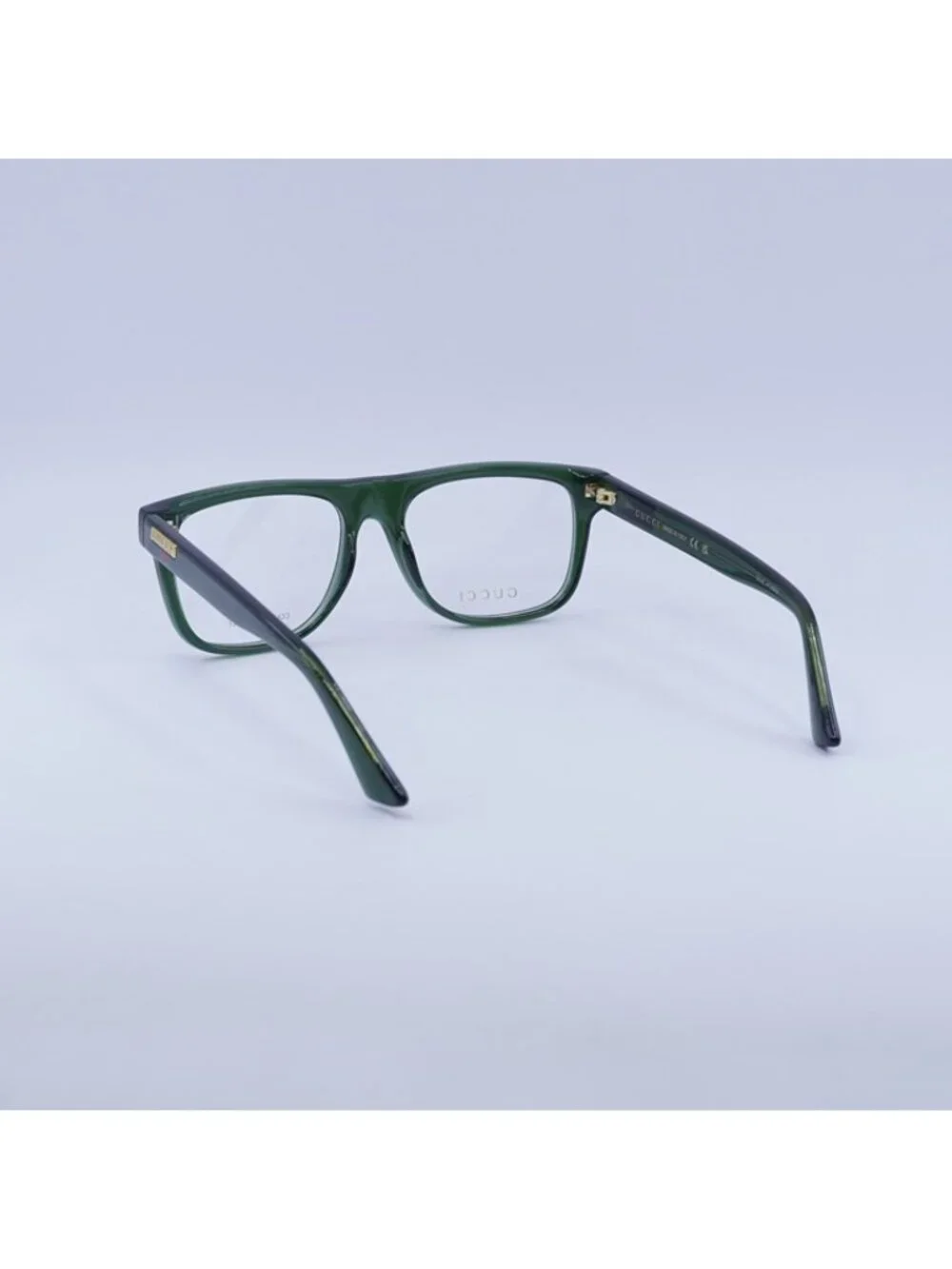 Gucci GG1117O 005 Square Eyeglasses - Transparent Green 56mm